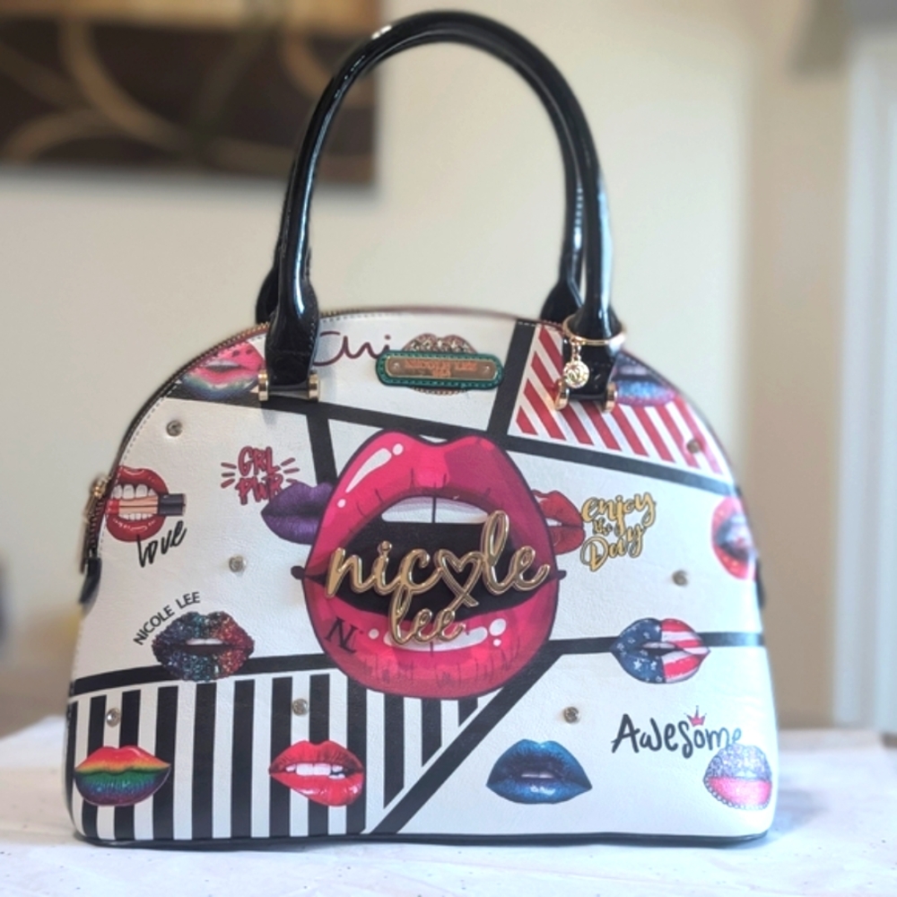 💄💋Nicole Lee Sugar lip Dome Satchel Women's Bag
